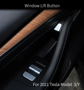 KEKT Levantamento de Porta Janela Etiqueta Botão Abs Transmissão de Luz do Interruptor da Porta Botão Cobrir Acessórios de carros da Tesla Model 3 Y