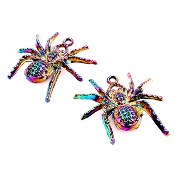 10pcs/Lot Personalidade Aranha Inseto, Animal Encantos Cor do arco-íris Liga Pingente Despeje Fabricação de Bijuterias por Atacado Acessórios