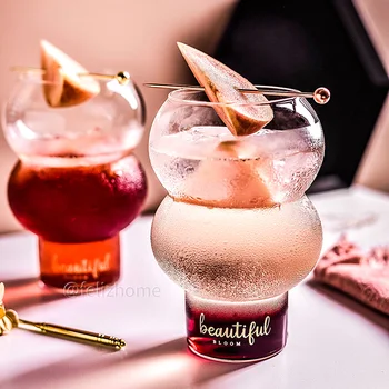 Carta de ouro glassDessert Bebida Copo de Vidro resistente ao Calor Taça de Cocktail Copo do Suco de Gelo Copa do Cálice