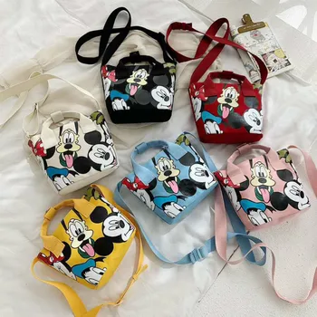 Novo Mickey de Disney do rato de lona impressa bolsa de ombro mochila infantil meninas saco de mulheres da primavera e do verão, bolsa da moeda