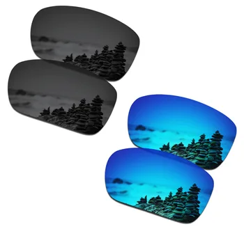 SmartVLT 2 Pares de Óculos Polarizados de Substituição de Lentes para Oakley Scalpel Stealth Preto e Azul Gelo