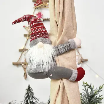 WarmHomes Natal Santa Gnome Cortina De Contenção De Amarração De Tubagem Armar Titular Da Janela De Casa De Festa Decoração