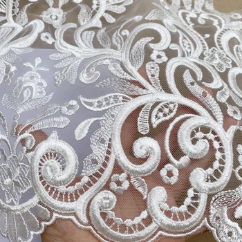 Requintado Indústria Pesada Bordado Floral Lace Trim Placas Com Ocos Tecido De Design