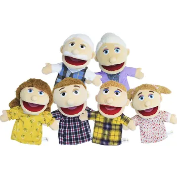 Criativo abertura família de fantoches para crianças, quebra-brinquedo de pelúcia boneca jardim de infância contando a história portátil dedo boneca fantoche