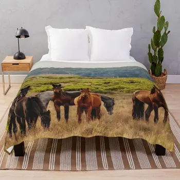 Cavalos Em Kosciuszko Cobertor de Lã de Impressão Leve e Fino Jogar Cobertores de Cama de Sofá de Casa Acampamento de Cinema