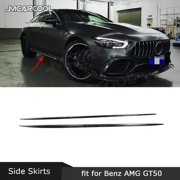Saias laterais Aventais Para a Mercedes Benz AMG GT50 GT53 GT43 2019 2020 Seco de Fibra de Carbono / FRP Porta pára-choques Guarnição de Cobre