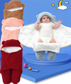 Inverno saco de dormir do bebê sleepingbag recém-nascido Panos Carrinho de Moldar a Criança de Cobertor Para Bebê de 0 a 9 Meses Swaddle Envoltório
