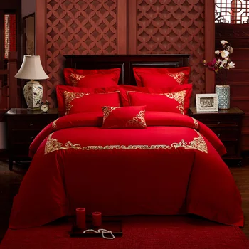2018 Ouro bordado roupa de cama de Luxo, roupas de cama King Queen bedcover Doona capa de edredão folha de fronha 4/7pc conjunto de roupa de cama