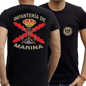 Camiseta Cruz de San Andrés Infantería de Marina. Novo 100% Algodão Manga Curta-O-Pescoço Camiseta Casual Mens Top