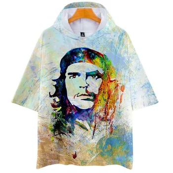 Che Guevara Impressos em 3d com Capuz, t-shirt dos homens/mulheres de manga curta Harajuku camiseta t-shirt com Capuz casual t-shirts Tee roupas da Marca