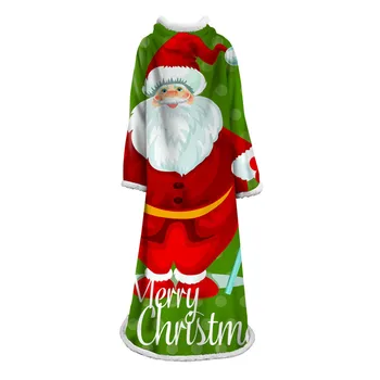 Natal Decorativo Papai Noel Manga Cobertor De Inverno Quente Super Macia Luva De Cobertores De Lã Grossa E Sofá-Cama Manto Jogar Cobertor