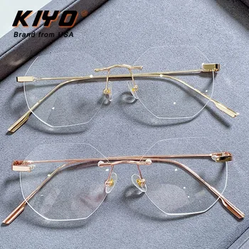 KIYO Marca 2020 Novas Mulheres Homens Moda Anti Óptico Leve Azul Armação de Metal Óculos de Armações de Óculos arredondados Óculos 9722