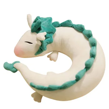 Anime Miyazaki Dragão Branco em forma de U de Pelúcia Almofadas de Moda de desenhos animados Dragon Brinquedo de Adultos Travesseiro Nap Crianças, Presente de Aniversário