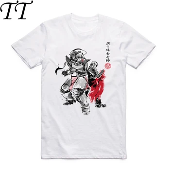2019 S-XXXL Fullmetal Alchemist Anime Japonês Sumi T-shirt da Moda de manga Curta-O-Tops com Decote em Tees de Verão Casual T-shirt