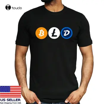 Bitcoin Litecoin E Digibyte Revolução T-Shirt de Algodão Preto Tamanho S-3Xl Unisex Camiseta Personalizada aldult Adolescente unisex unisex