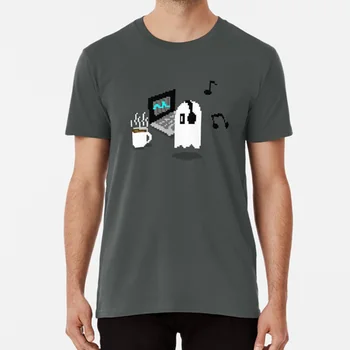Napstablook Chill Undertale T-Shirt Undertale Napstablook Chill Café Laptop Fones De Ouvido Para Ouvir Música Músicas Fantasma