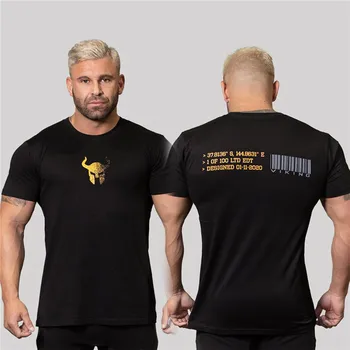 2022 Nova Marca de Ginástica Muscular, Fitness T-Shirt dos Homens de Fitness e Casual T-shirt de Algodão Superior Vestuário Masculino de Verão Musculação Tops