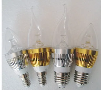 3W CONDUZIU a luz da vela de LED lâmpada de alumínio do DIODO emissor de vela shape lâmpada branco quente branco frio super-alta qualidade frete grátis