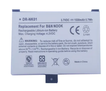 De alta qualidade da marca baterias DR-NK01 bateria ajuste para BARNES NOBLE 005 BNRV100 BNRZ100 N00K BNRB1530 BNRB454261