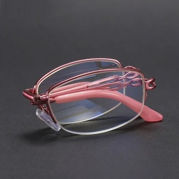Sighttoo Moda de Dobramento de Óculos de Leitura Mulheres Cor-de-Rosa de Óculos com Armação Azul de Luz de Bloqueio óculos Com o Caso