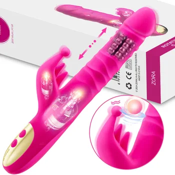 Vire a fêmea haste telescópica de esferas de vibração de língua lambendo o g-spot massagem feminino adulto do sexo brinquedos
