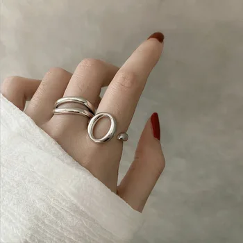 ARLIE S925 Cor de Prata Anéis para as Mulheres do Vintage Elegante, Criativo Dedo de Jóias de Design Geométrico Anéis Ajustáveis de 2022, a Nova Tendência