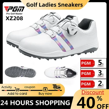 PGM de Golfe de Senhoras Tênis Novos Sapatos de Golfe Impermeável, Anti-Derrapante Mulheres Suave, Leve e Respirável Tênis Casual Botão Correia XZ208