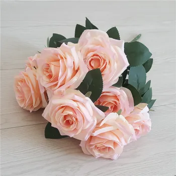 10 cabeças artificial buquê de rosas 44cm de decoração de casamento flores rosa decoração home acessórios falso buquê de flores