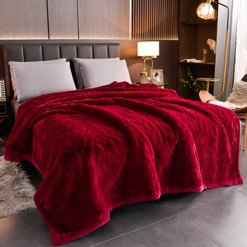 Alherff marca em relevo cobertor Raschel casamento ponderada cobertores para o inverno tampa de cama Chinês veludo artesanato tradicional 12lbs novo