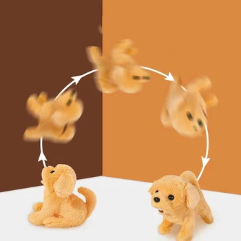 Smart Elétrico Simulação Cachorro Brinquedos de Pelúcia Interativa Bonito Cão Robô Engraçado Abanando Balançando Brinquedo para Crianças de Aniversário, Presente de Natal