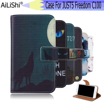 AiLiShi Para JUST5 Liberdade C100 Caso Exclusivo de Telefone Liberdade C100 JUST5 Caso de Couro Flip Titular do Cartão de Crédito da Carteira 6 Cores
