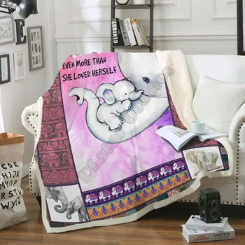 Elefante Mãe Dia das Mães Presente cobertor de Lã Impresso Cobertor Adultos/crianças Cobertor de Lã Sherpa Cobertor 01