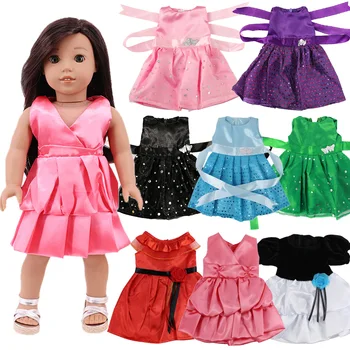 Roupas de boneca Acessórios Multicolor Vestido de Prata Borboleta com Decoração de Lantejoulas Para 18 Polegadas Americana Boneca da Menina 43 Cm Bebê Reborn