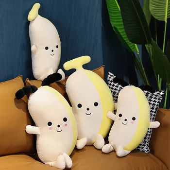 Macio Linda Banana Brinquedos Do Luxuoso Dos Desenhos Animados De Pelúcia Da Banana Dos Desenhos Animados De Brinquedo Para As Crianças Do Bebê Abraço Boneca Dormir De Almofadas De Decoração De Casa