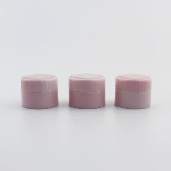 5g X 50 cor-de-Rosa de Parede Dupla Vazio Creme Cosmético Garrafas de Recipiente ,Cuidados com a Pele de Plástico Pequeno Pote , Maquiagem Amostra PP Estanho