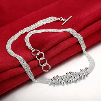 A marca de moda de Colar da Prata 925 Esterlina Para as Mulheres de Jóias de luxo Borla esferas de Uva Colar de presentes de Natal