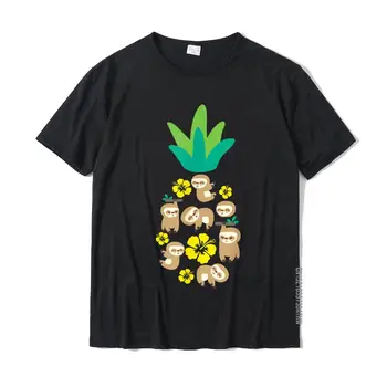 Abacaxi Preguiça Havaiano T-Shirt Tropical Aloha Preguiça Amante T-Shirt T-Shirts Predominante Hip Hop Algodão Aluno T-Shirt Normal