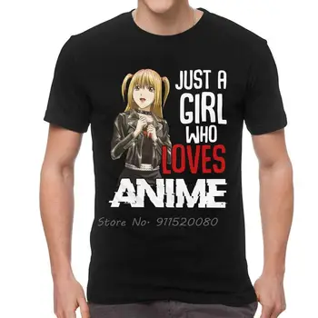 Masculino Death Note T-Shirt Novidade Apenas Uma Menina Que Ama Anime Misa Amane Vaporwave Camiseta De Manga Curta T-Shirt De Algodão Tee Superior Dom