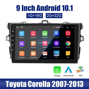 Carplay MP5 Player GPS Bluetooth wi-Fi Para Toyota Corolla 2007-2013 auto-Rádio Multimédia Android De 10,1 9 Polegadas 2 Din saída de Vídeo