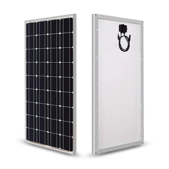 novo Painel Solar 100w 200w Sólido 18V Rígida de Vidro, Painel Solar 120W de Potência Máxima Monocristalino de Célula de 12V 24V Carregador de Bateria