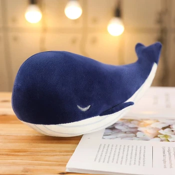 Alta Qualidade, Grande Baleia Azul Macio do Brinquedo do Luxuoso Bonito Travesseiro de Animais do Mar bicho de Pelúcia Peixe Linda Crianças, Presente de Aniversário