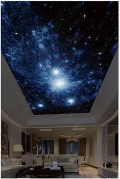 Personalizado com foto papéis de parede 3d teto papel de parede Lindo céu estrelado em HD big picture teto pintura mural na parede do fundo artigos
