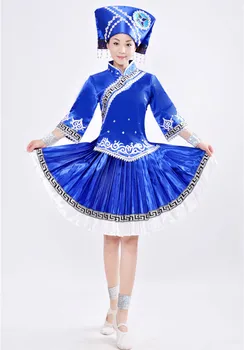 azul minoria chinesa trajes mulheres minoria nacional vestuário chinês nacional de dança trajes chinês tradicional roupas
