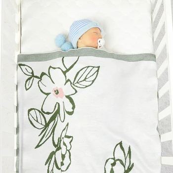 Cobertor do bebê de Malha Xadrez Recém-nascido Meninos Cama de Colcha de Moda Floral 90*70CM de Meninas Infantil Carrinho de bebê Aquecido Swaddle Macio Dormir Tampa